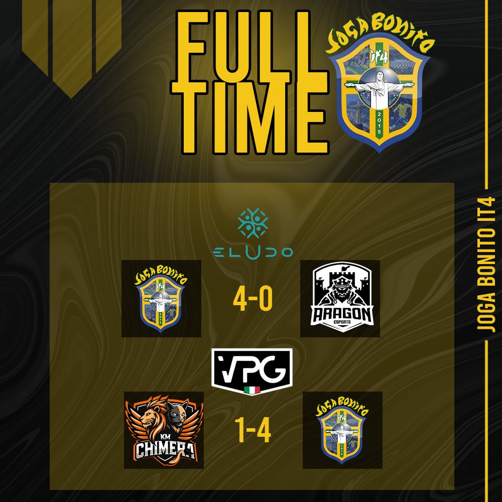 JogaBonitoIT4's tweet image. ⏱️| FULL TIME

🆚| @AragonEsports ✅4-0
🆚| @KMChimera ✅1-4

⚽️⚽️⚽️🏅| @Ita_F_Totti10 
⚽️👟👟🏅| @Ciruzzo1944
⚽️| @IT4_Mbappe_10
⚽️| @IT4_Kvara 
⚽️| @EGiuntella 
⚽️| @Alessiolacascia 
👟👟👟| @ZiSandrino 
👟| @IT4_VanDijk4 
 
#TifoJogaEMeNeVanto