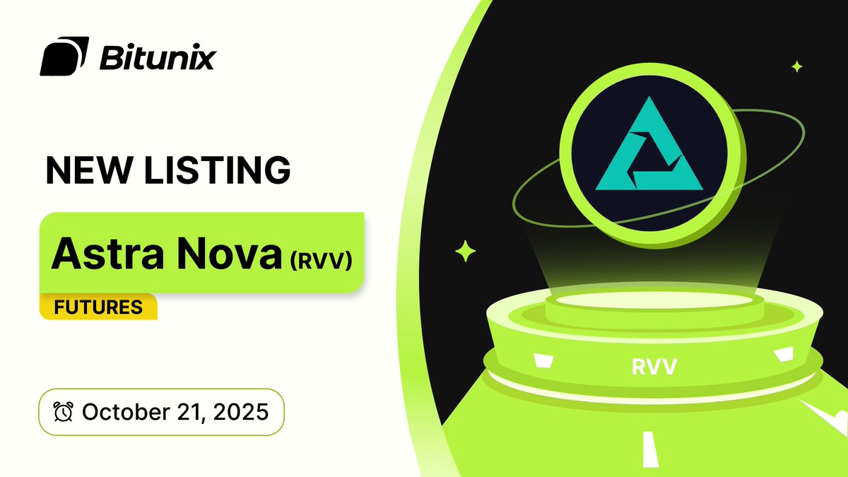 BitunixOfficial's tweet image. 🔥 New Futures Listing!

$RVV @Astra__Nova is now available for trading on #Bitunix Futures.
Trade $RVV and ride the market moves 📈.

👉 Trade now: bitunix.com/contract-trade…