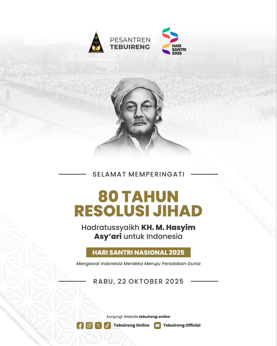 Selamat Memperingati 80 Tahun Resolusi Jihad dan Hari Santri Nasional 2025. ✊🏼🇮🇩