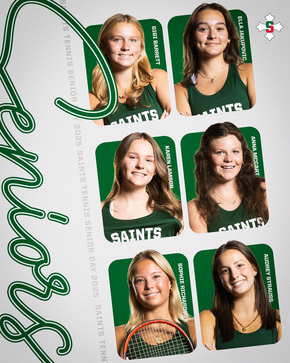 IT’S SENIOR DAY!

Join us at 4:00 PM today on the tennis courts as we honor our 6 senior tennis players. The Saints face off against Oakcrest at 4:15 PM in their final regular season match.

Congrats seniors!
#onesaint
#seniorday