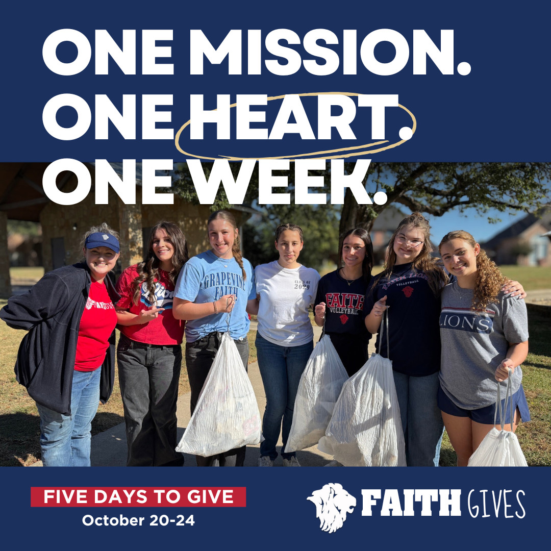 It's Faith Gives week! What a special time for our students to serve the community together and support the school!

DONATE: faithgives2025.causevox.com