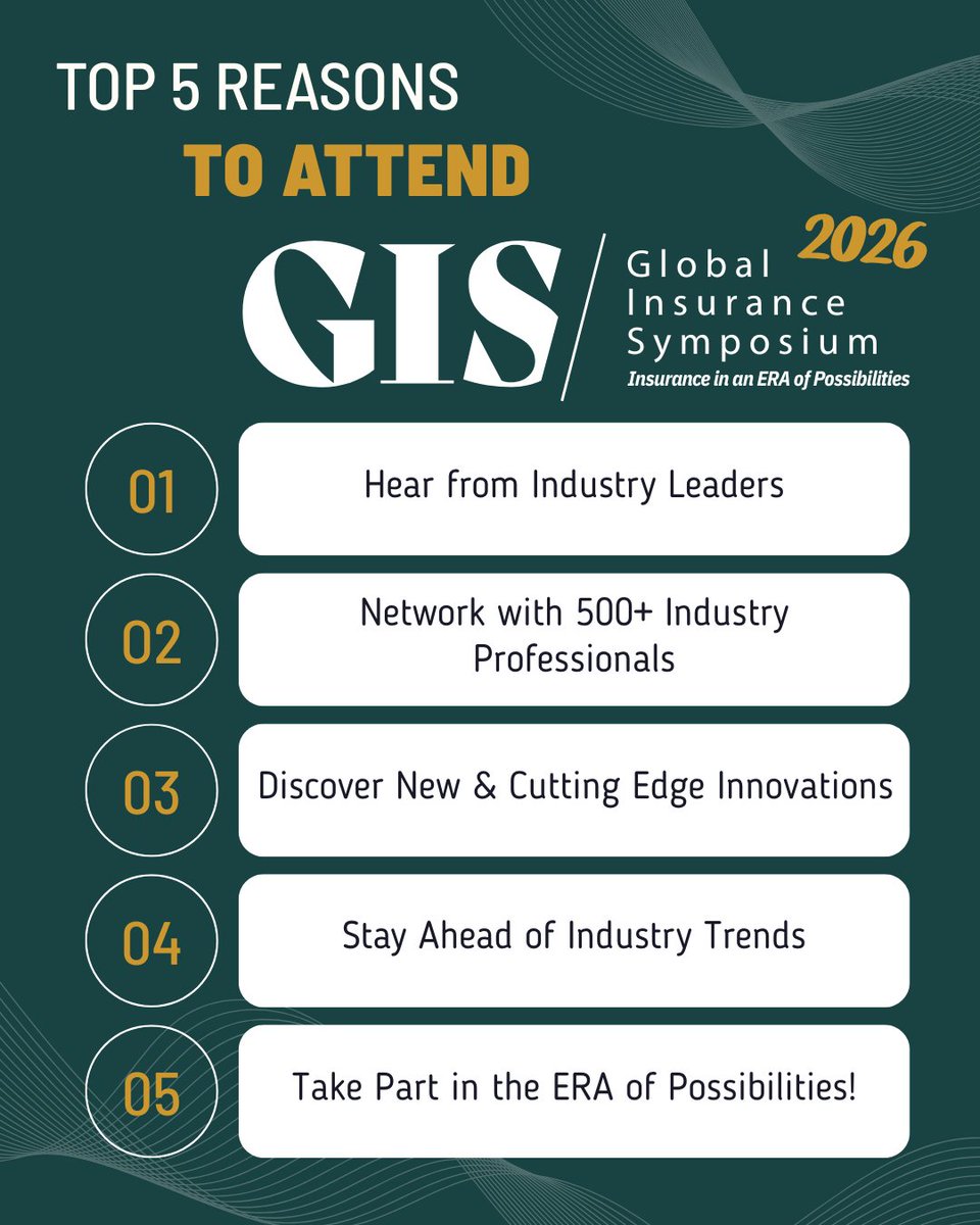 Check out the top 5 reasons why YOU should attend the 2026 Global Insurance Symposium! Make valuable connections and take advantage of the amazing educational opportunities available to you at #GIS2026!
