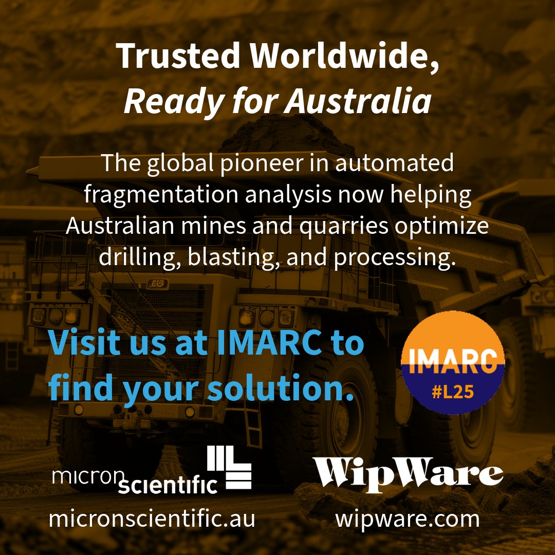 WipWare's tweet image. 🌏 Trusted worldwide. Ready for Australia.
📍 Meet WipWare at #IMARC 2025, stand L25 with Micron Scientific.
🔗 wipware.com | micronscientific.au

#MiningInnovation #WipWare #IMARC2025