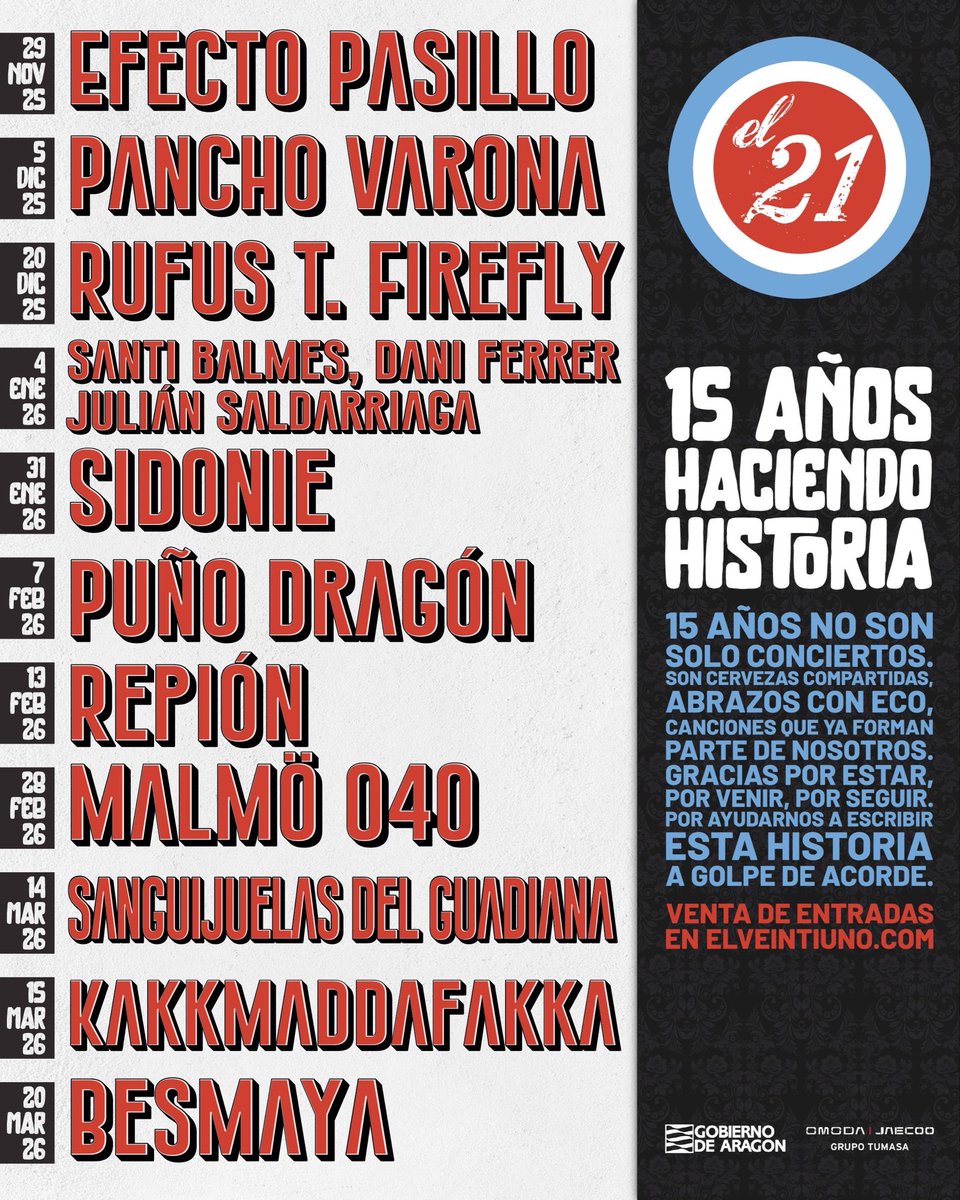 ♥️ 15 años no son solo conciertos. 
Son noches que se convirtieron en recuerdos, canciones que se quedaron a vivir aquí.
Gracias por ser parte de esta historia, por llenar cada rincón, por cantar, por volver.
🎶 Lo celebramos como mejor sabemos, con música.