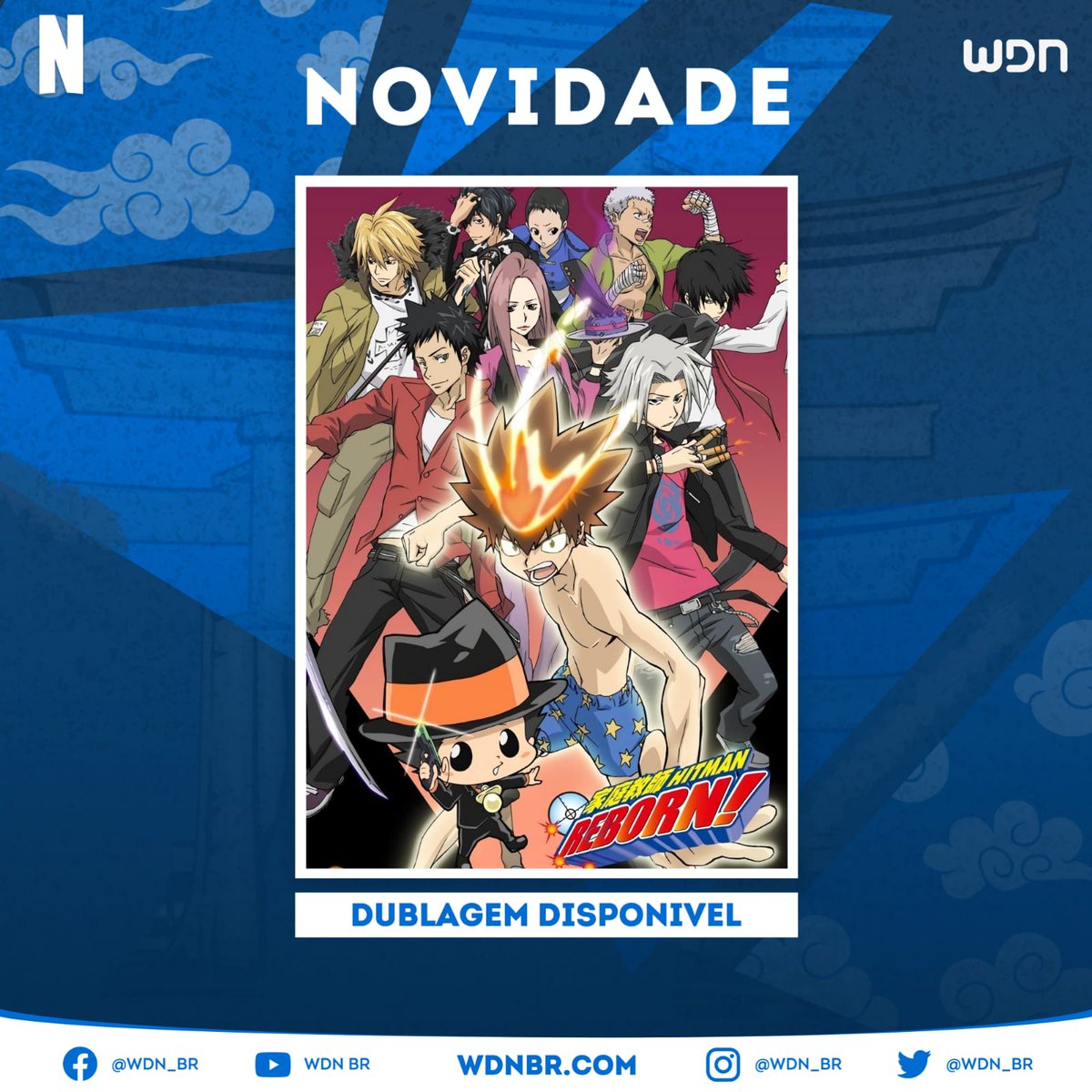 📰 | O anime 'Katekyō Hitman Reborn!' já está disponível para assistir na <a href="/NetflixBrasil/">netflixbrasil</a>!

• Sob distribuição da REMOW, o anime chega ao catálogo com seus primeiros 33 Episódios dublados em português.