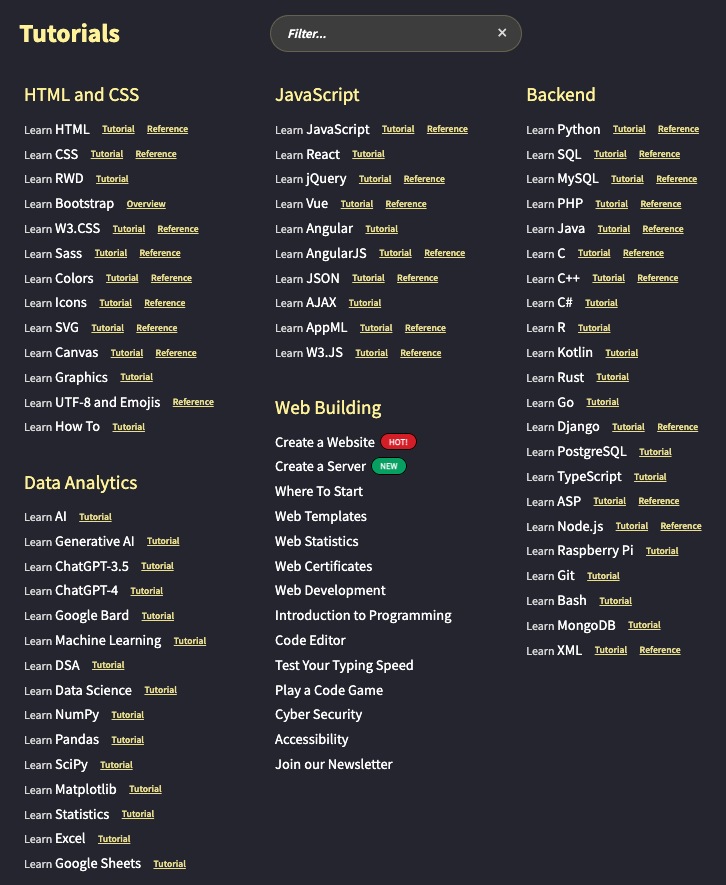 herooffjustice's tweet image. W3schools literally has everything u need for Web Dev 👇