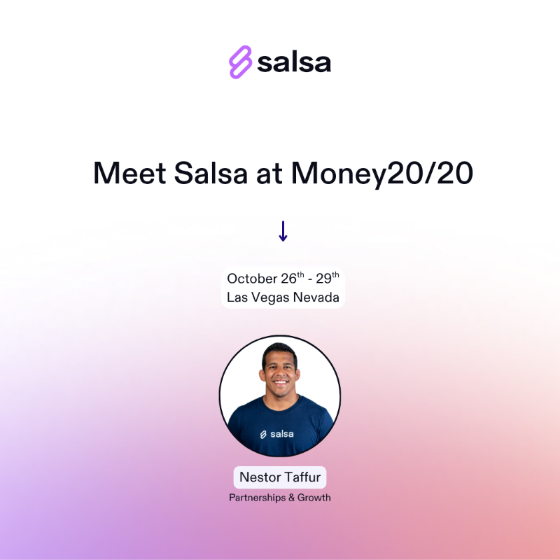 salsa_dev's tweet photo. We’re heading to Money20/20 in Las Vegas (Oct 26–29)!

If you’re building in vertical SaaS, workforce management, or accounting + financial software, let’s talk about where embedded payroll fits on your roadmap.

👋  See you in Vegas