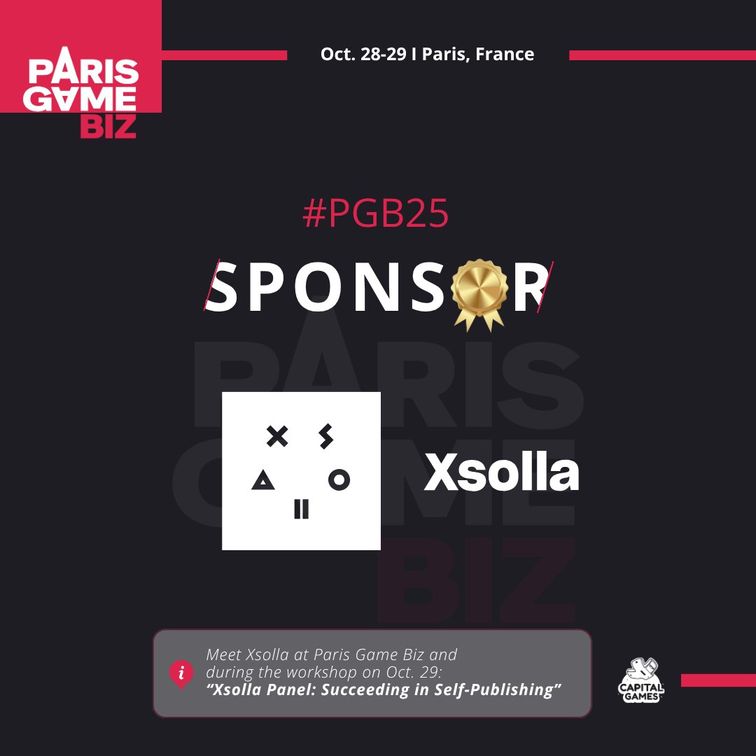 #PGB25 Sponsor: <a href="/Xsolla/">Xsolla</a> ⭐

As a Global platform powering indie to AAA game commerce worldwide, the company is a great support for the event.🎮

🔥Must-attend workshop Oct 29: "Succeeding in Self-Publishing"  with experts on how to launch without a publisher.

⏩ MeetToMatch