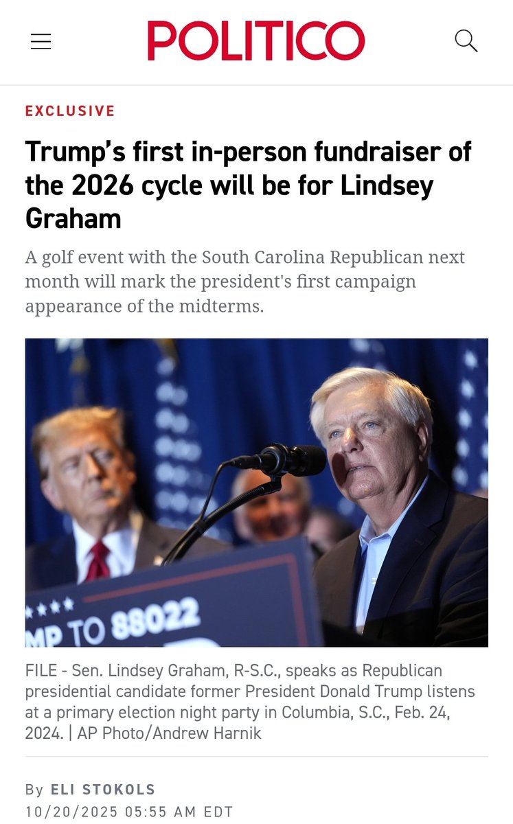 Lindsey Graham:

1. Has no children 
2. Has never been married
3. Advicates daily for more war around the globe.
4. Is USAID's most vocal supporter.
5. Pushed Democrat gun control in 2022.
6. Pushed Amnesty.
7. Fails to deliver a budget as Budget Cmte Chair
8. Pushed Russia hoax