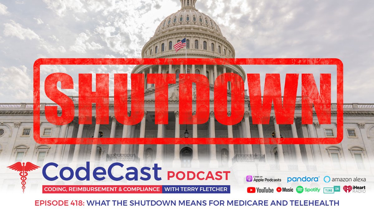 TerryCoder1's tweet image. CMS has clarified its position on Medicare payments, stating that only select claims will be held, a sharp turn from earlier reports suggesting a broader halt.

But what about Telehealth and other temporary policies that expired October 1? 🤔
In this week’s CodeCast Podcast,…