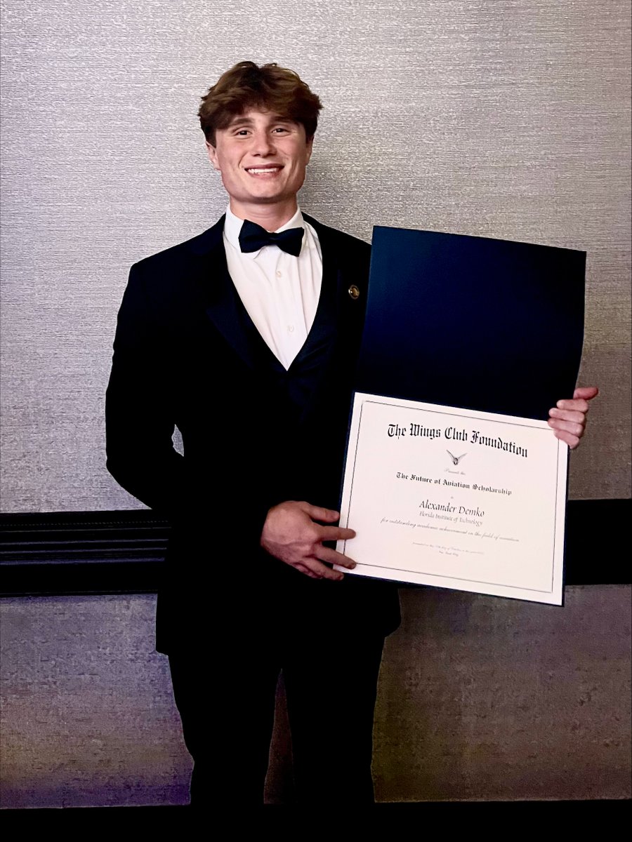 Florida Tech joins the list of schools recognized by <a href="/TheWingsClub/">TheWingsClub</a>!

Congrats to sophomore Alexander Demko, our first Wings Club Scholar, honored at the club’s NYC gala celebrating top aviation and aerospace students nationwide.