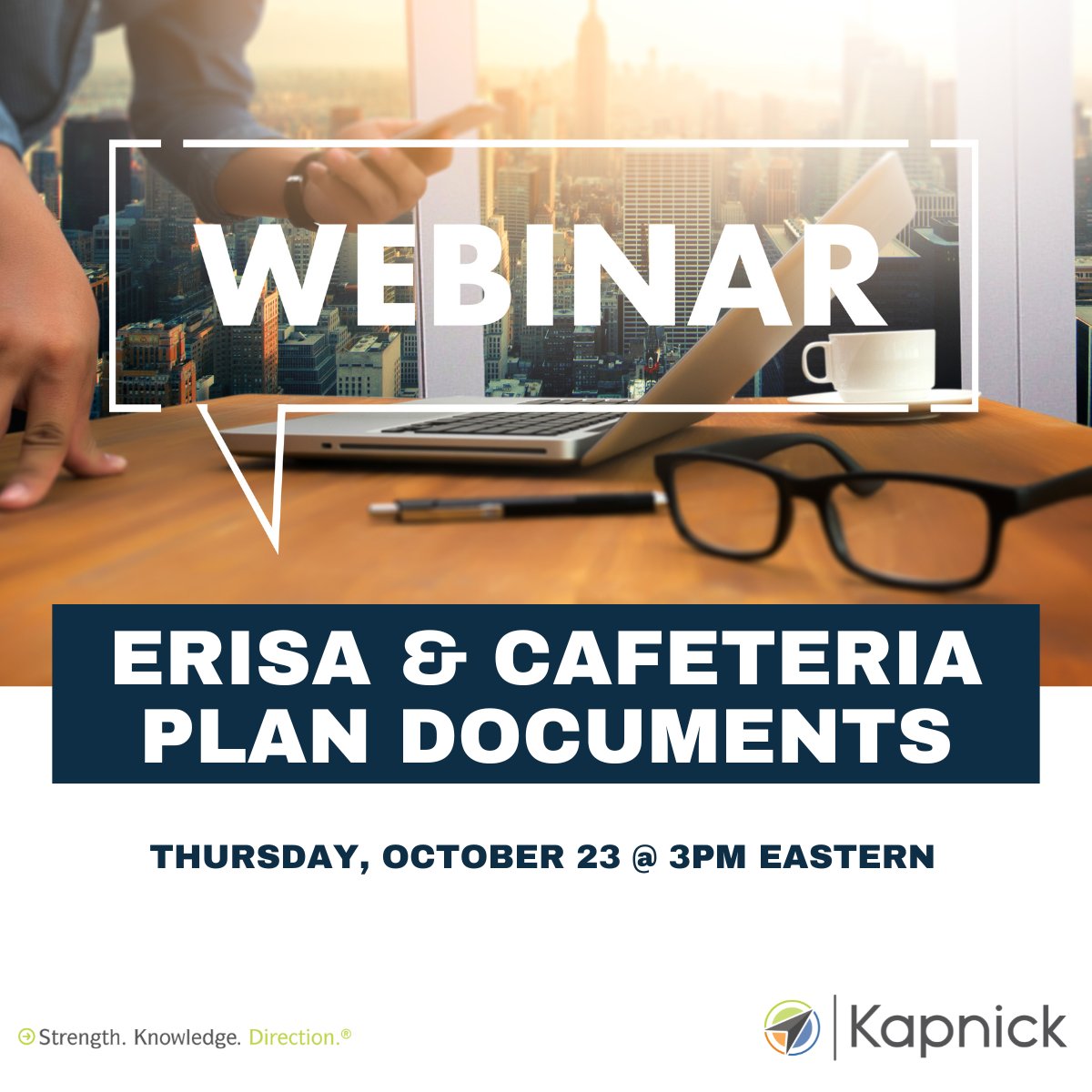 Join us Thursday, Oct 23 for a compliance webinar on ERISA &amp; Cafeteria Plan Documents. 

Register here: bit.ly/4h8v7ps