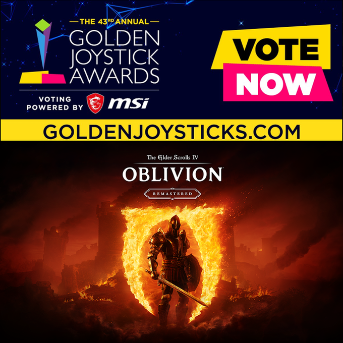 Wir fühlen uns geehrt, dass The Elder Scrolls IV: Oblivion Remastered dieses Jahr in der Kategorie „Best Remake or Remaster” für die <a href="/GoldenJoysticks/">Golden Joysticks</a> nominiert ist!

Vergesst nicht, eure Stimme bis Freitag, 31. Oktober, um 20 Uhr EDT abzugeben. 
👉 gamesradar.com/goldenjoystick…