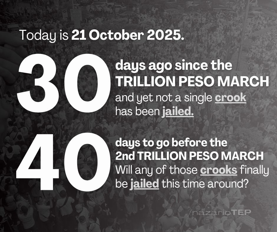 nazarioTEP's tweet image. Forget counting down to our favorite Holiday season. Let’s count the days that pass with no one jailed and no one held accountable. #FloodControlProjects