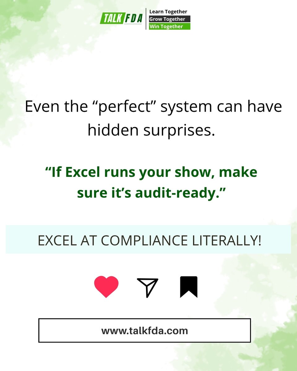 talkfda's tweet photo. From unvalidated macros to validated learnings; every compliance challenge starts a conversation worth having.
Join : https://t.co/aftANId6L3 
#TalkFDA #QualityMatters #PharmaLeaders #DigitalCompliance #AuditLessons #LifeScience #compliancetrainings https://t.co/uCJ8WbPgIo