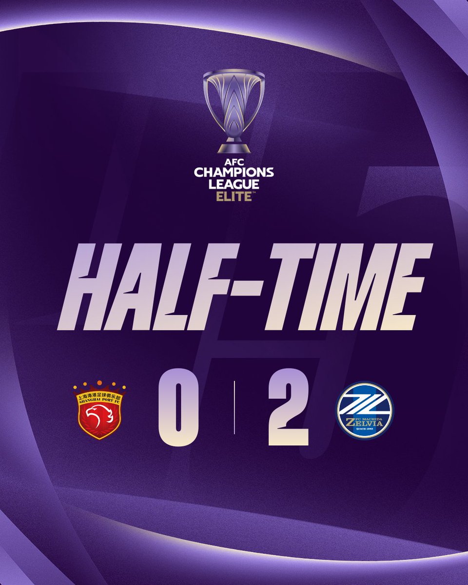 TheAFCCL's tweet photo. 𝗛𝗧 | 🇨🇳 Shanghai Port 0️⃣-2️⃣ FC Machida Zelvia 🇯🇵
Visitors on top after a commanding first half!
But the Shanghai Port faithful are making sure the fight isn’t over yet 🔴
Watch 𝑳𝑰𝑽𝑬 📺 https://t.co/pxq1V1t74m
#ACLElite | #SHPvMAC https://t.co/VofewQuhdy