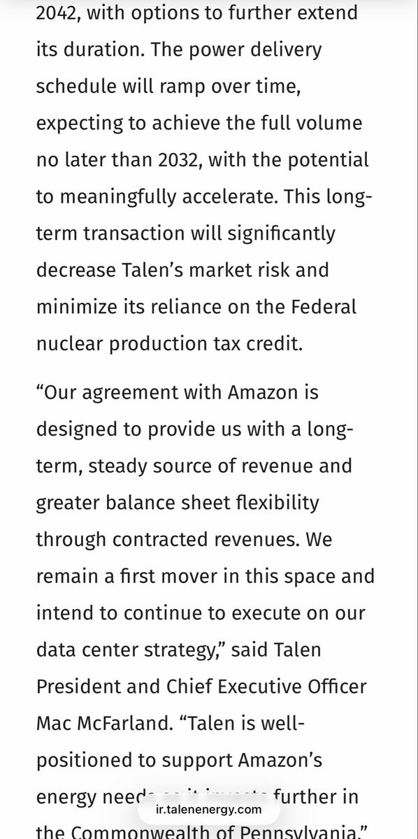 thejefflutz's tweet photo. Talen signed a nuclear power agreement with Amazon for AI hyperscaler datacenter this summer and $EOSE &amp; Talen have now signed a partnership agreement announced this morning… 👀 https://t.co/dmizpbpJQ8