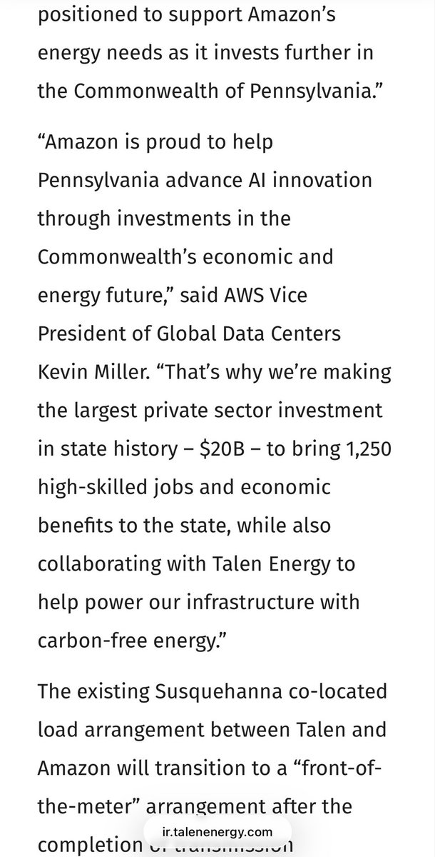 thejefflutz's tweet photo. Talen signed a nuclear power agreement with Amazon for AI hyperscaler datacenter this summer and $EOSE &amp; Talen have now signed a partnership agreement announced this morning… 👀 https://t.co/dmizpbpJQ8