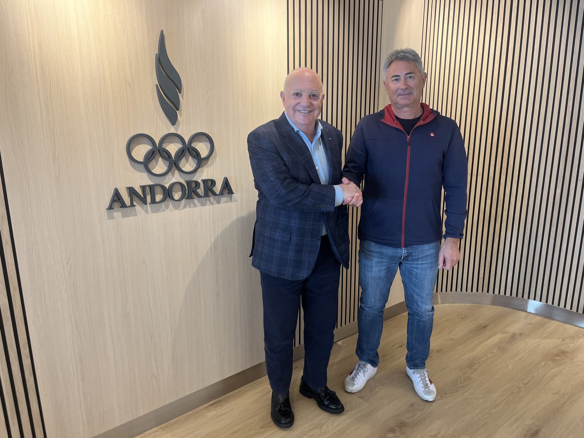 🤝 El president del COA, Xavier Espot, i el president de la Federació Andorrana de Natació, Joan Clotet, s’han reunit per avançar en noves línies de col·laboració que reforcin la natació andorrana i el desenvolupament esportiu al país