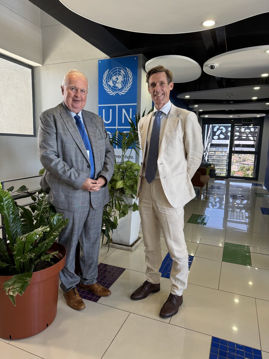Honored to meet HE Colin Wells, British High Commissioner to the Kingdom of Eswatini. The British Government has supported the Government of Eswatini to prepare its NDC 3.0 through UNDP’s Climate Promise, in collaboration with NDC Partnership and the wider UN country team.