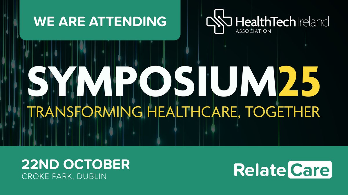 RelateCare is excited to attend <a href="/HealthTech_IRL/">HealthTech Ireland</a> - 'Transforming Healthcare, Together' Symposium 2025 in Croke Park, Dublin tomorrow!