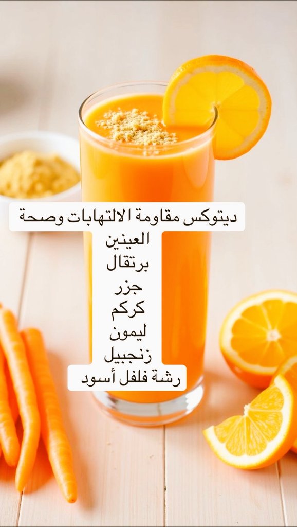 📍ديتوكس مقاومة الالتهابات وصحةالعينين👌

برتقال

جزر

كركم

ليمون

زنجبيل

رشة فلفل أسود