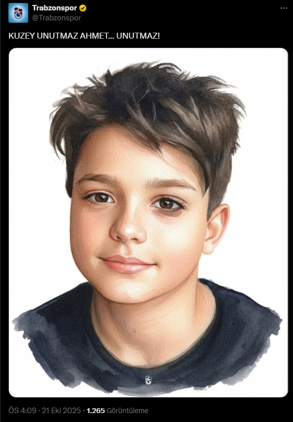 Trabzonspor'dan Mattia Ahmet Minguzzi paylaşımı.