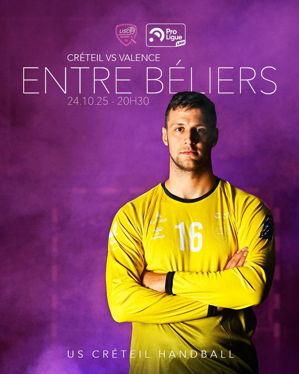 #ProLigue
🤾‍Créteil  🆚 Valence
⏱️ 20h30
📍Palais des sports Robert Oubron
🎟 billetterie.uschb.fr

#Belier #handball #creteil #identiteUSCHB