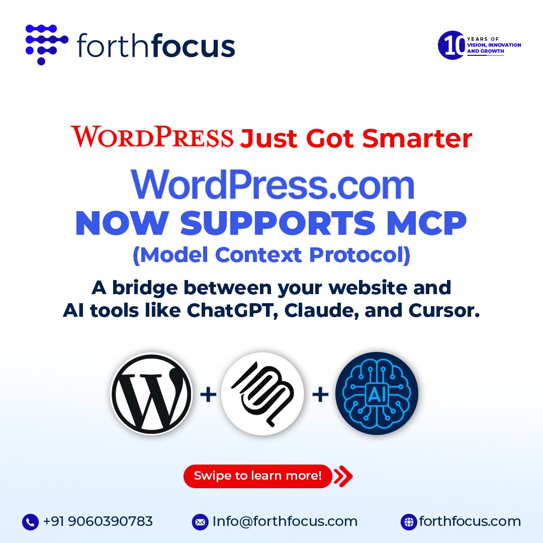 ✨ Let’s make your website AI-connected.

👉 DM us to explore MCP integration!

#ForthFocus #WordPress #MCP #AIIntegration