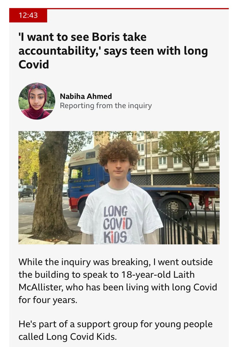 Long Covid Kids / longcovidkids@bsky.social (@longcovidkids) on Twitter photo “It's very isolating and my own personal struggle... I keep it tucked away because it's hard to explain," says Laith while describing his health condition.
bbc.co.uk/news/live/cx2d… “It's very isolating and my own personal struggle... I keep it tucked away because it's hard to explain," says Laith while describing his health condition.
bbc.co.uk/news/live/cx2d…