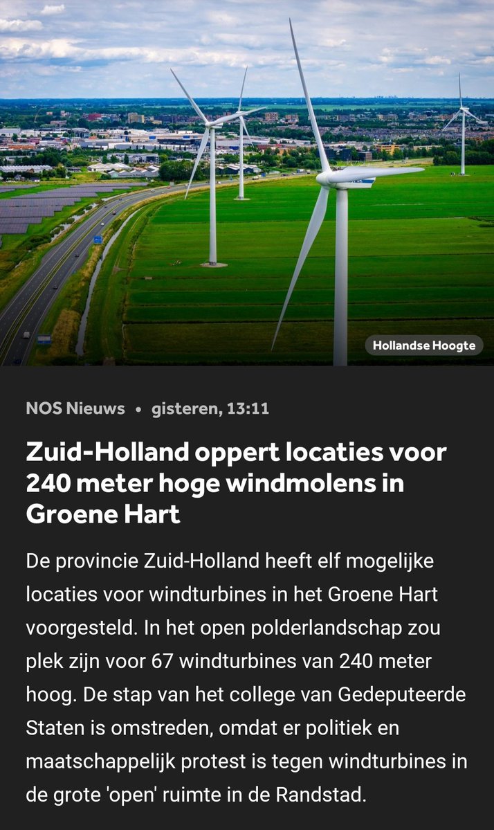 Mega #windturbines in het #GroeneHart. #Landschapsvervuiling die ook nog eens duur is en vrijwel niks oplevert. Oh ja, én er is totaal geen draagvlak voor! #ProvincieZuidHolland drukt de plannen gewoon door. Schandalig!