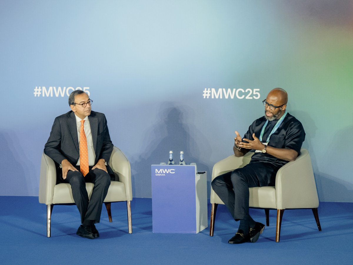 MTNGroup's tweet image. Early today at #MWC25, our Group President &amp;amp; CEO Ralph Mupita participated in Keynote 1: Africa’s Future First - “Determining the Path to a Digital Future” 🚀

What we learned: when people are at the heart of innovation and cross-sector collaboration is intentional, Africa’s…