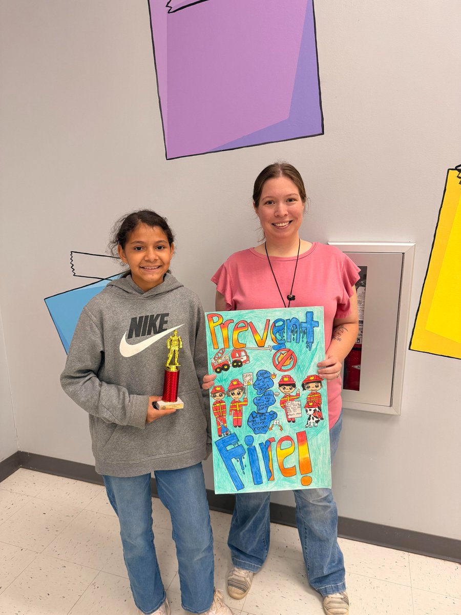 Congratulations to Karina V.!  Her fire prevention poster competed statewide and brought a first place home to Merkel!  Way to go Karina! 🥇🚒🖼️

#BadgerStrong #ProudBadgers #OurBadgerStory #GoMerkelBadgers