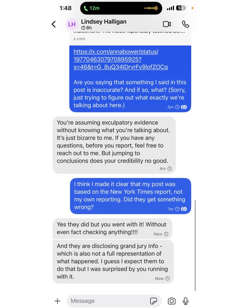 Trump's handpicked U.S. attorney targeting James Comey and Letitia James texted with reporter Anna Bower for more than a day — alluding to sensitive grand jury matters in the process — and never said the conversation was off the record. tinyurl.com/4uptcupk