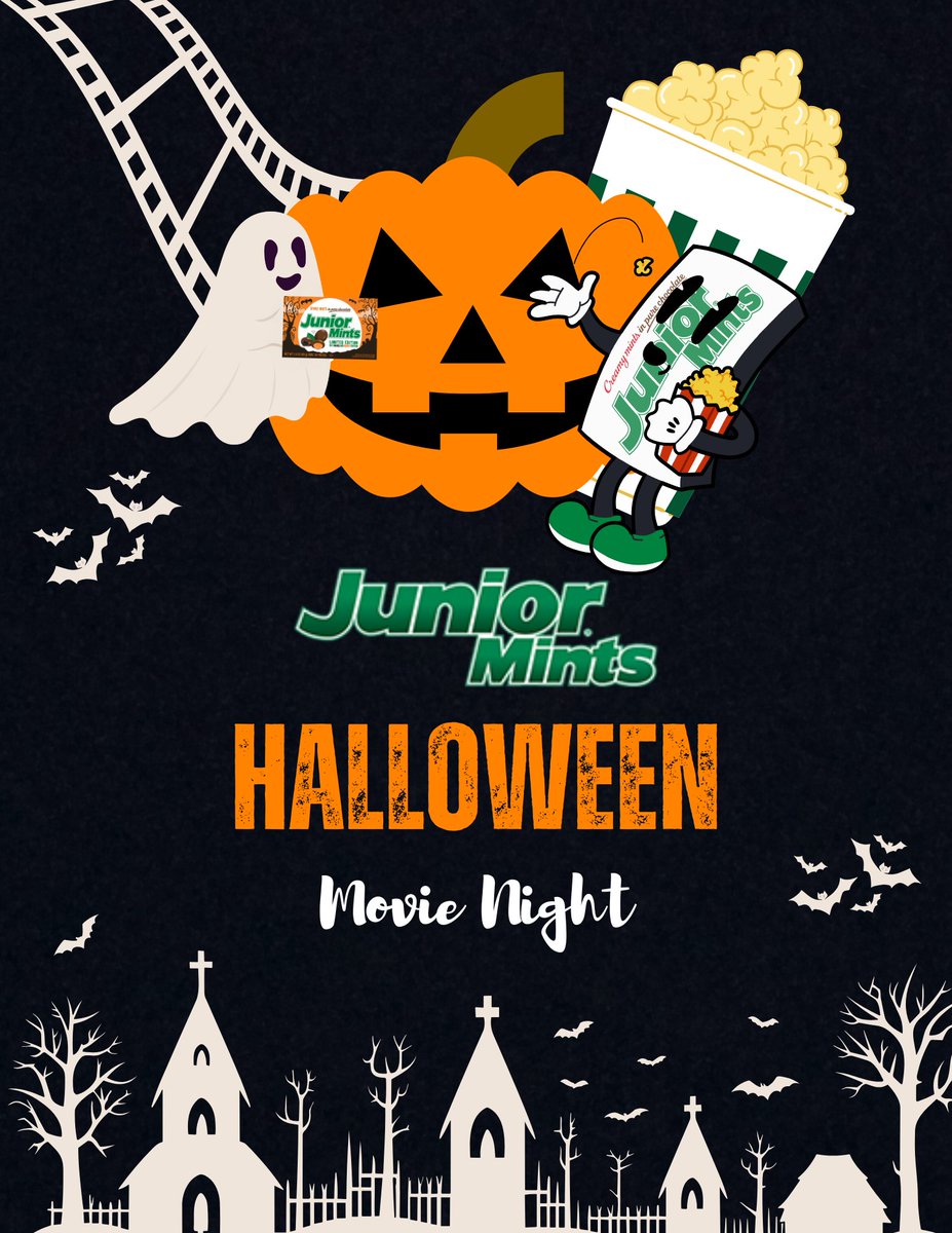 JuniorMints's tweet image. Junior Mints is the best snack for a Halloween movie! What's your favorite spooky movie?  #MovieNight #JuniorMints