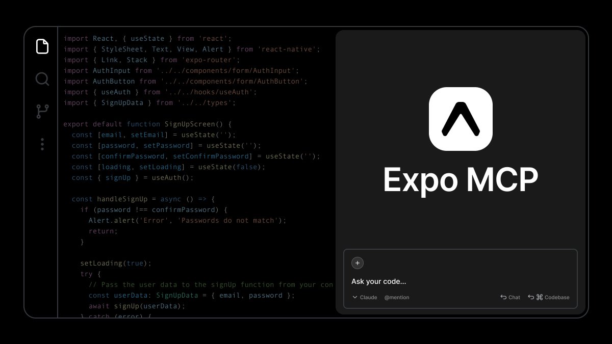 expo's tweet image. 🙏 Your AI coding assistant can finally understand your Expo project.
The new 𝝠 Expo MCP Server (preview) connects AI coding assistants directly to your dev environment so they can:
◆ Fetch the latest Expo docs and code examples
◆ Install compatible packages automatically
◆…