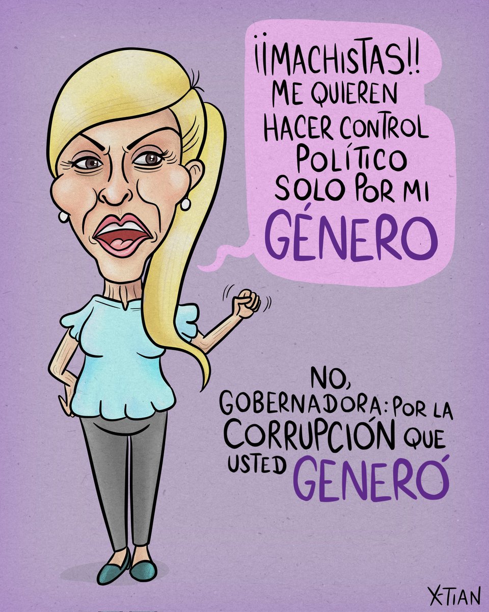 Esta es la caricatura que envié hoy a Cwierto medio regional. Me dijeron que NO la publicarían por intereses comerciales con cierta gobernadora. Es una censura directa a mi trabajo y a mi independencia. Les pido que me ayuden a hacerla visible. Además renuncio.