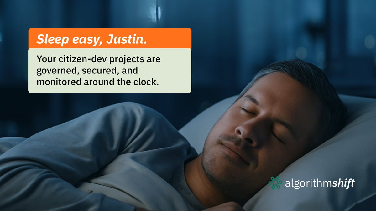 algorithmshift's tweet image. IT managers sleep better with AlgorithmShift.ai. 24/7 governance, security, and monitoring for citizen-dev projects—all from a powerful low-code platform.

See how you can automate and secure your workflows: algorithmshift.ai

#NoCode #LowCode #EnterpriseAI