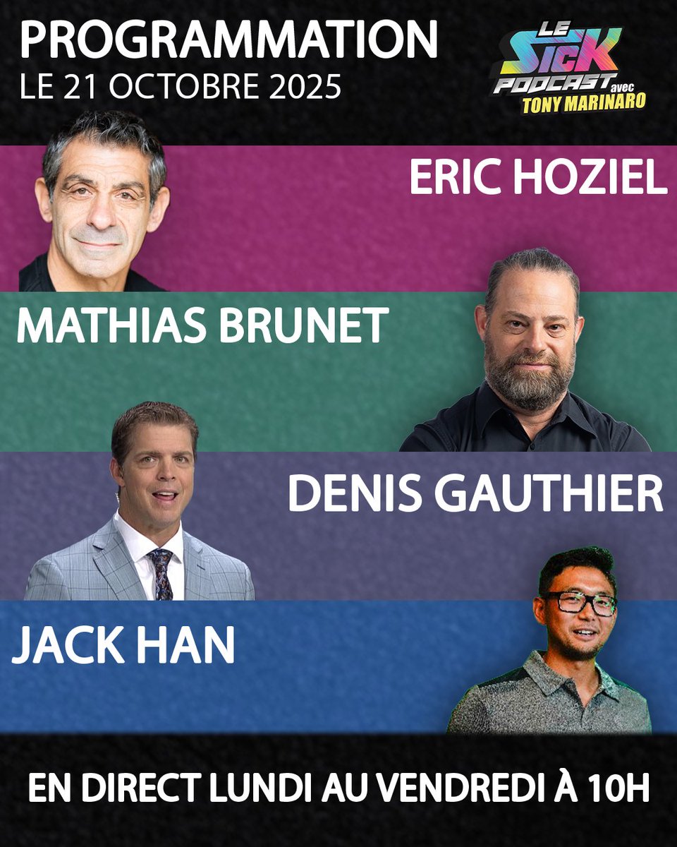 thesickpodcasts's tweet image. L’alignement d’aujourd’hui de Le Sick Podcast avec @TonyMarinaro!               

-@erichoziel 
-@mathiasbrunet 
-@DGauthierRDS 
-@JhanHky 

Soyez là à 10 h, ça va être SICK: youtube.com/live/h1TAOluBM…

#lesickpodcast