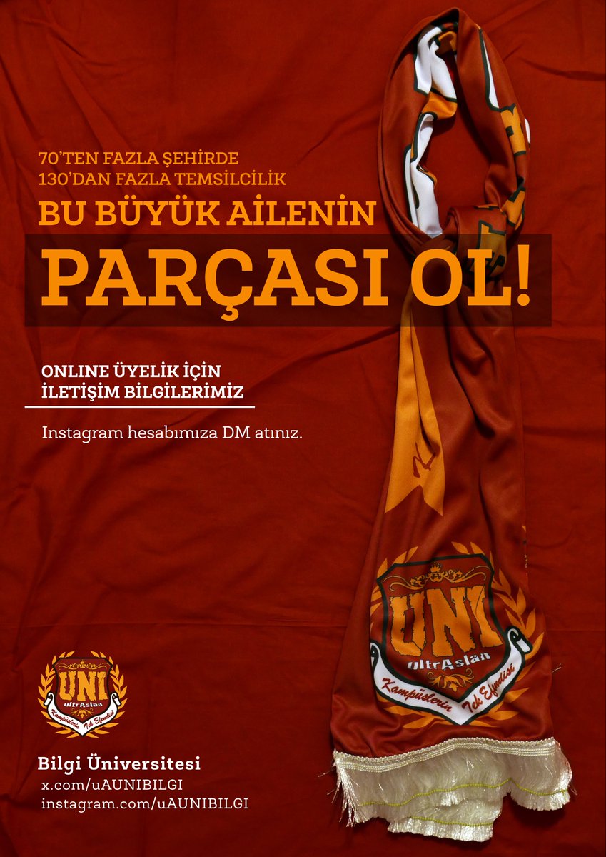 SENDE BU BÜYÜK AİLENİN PARÇASI OL!

Aramıza katılmak isteyen tüm Galatasaray sevdalısı arkadaşlarımız DM yolu ile iletişime geçebilirsiniz
#ultrAslanUNI #uAUNIBilgi 
#BüyükAileninParçasıOl