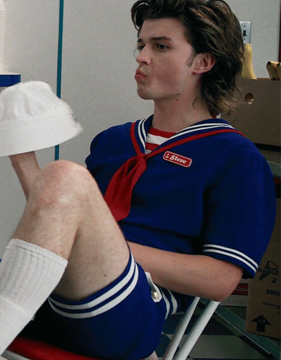 Every week after his shift, Steve drops Max off at the trailer park. Eddie’s always there, sitting on the picnic table, watching and smoking. One day, Eddie waves him over.

"Cute uniform, Harringon."

"Gotta impress the ladies somehow."

"Want a smoke?"

"Always."

#steddie