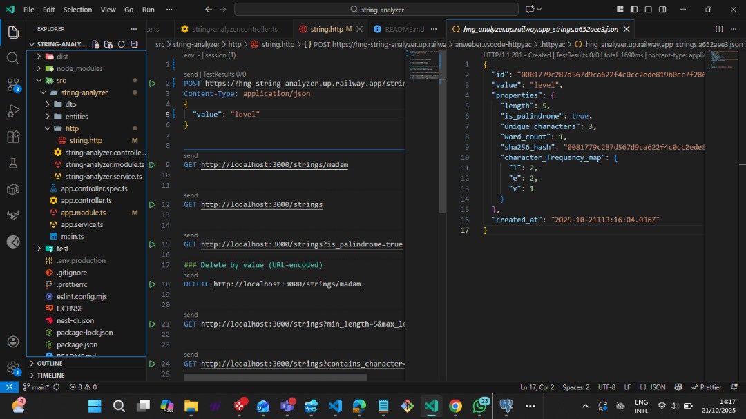 ahmadogo11's tweet image. I built a service analyzes any string you send — checks palindrome status, word count, unique characters, SHA-256 hash, and even supports natural language filters! 🧠🔍
Deployed Live on Render
Next stop ➡️ Stage 2 🚀
#BackendWizards #NestJS #PostgreSQL #HNGi13Internship