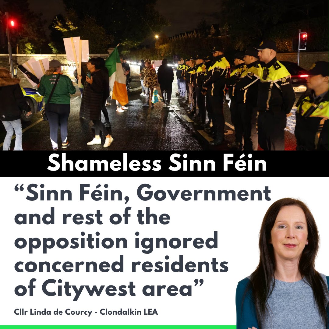 Sinn Féin, Government and rest of the opposition ignored concerned residents of Citywest area

<a href="/LindadeCourcy/">Cllr Linda de Courcy MSc. 🇮🇪</a> slams Sinn Fein history of silence on Citywest.

Sinn Féin, Government and rest of the opposition ignored concerned residents of Citywest area
Independent Ireland