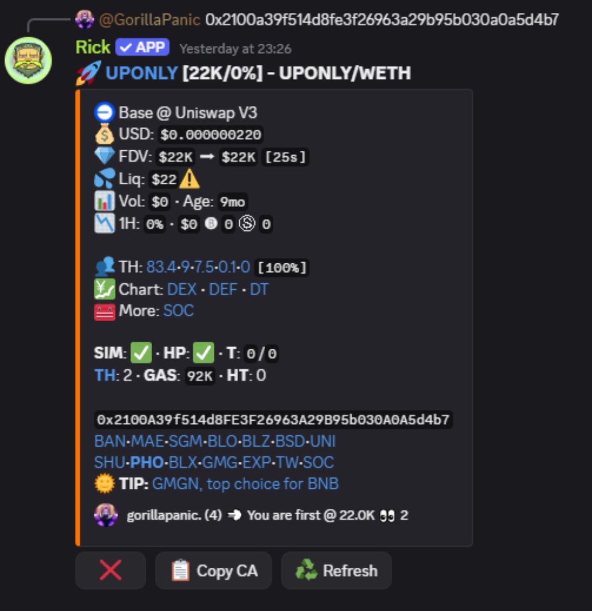 scanned and pinged at 22k 😵‍💫

who is genuinely doing it like Arcana