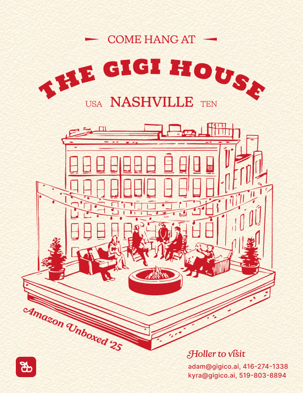 The Gigi House is back for <a href="/AmazonAds/">Amazon Ads</a> Unboxed 2025. 🍒🎸

We'll be hosting our partners and friends at the Gigi House in Nashville November 10-13. The merch will be fire. The vibes will be electric. 

If you'd like to come by, please let me know.