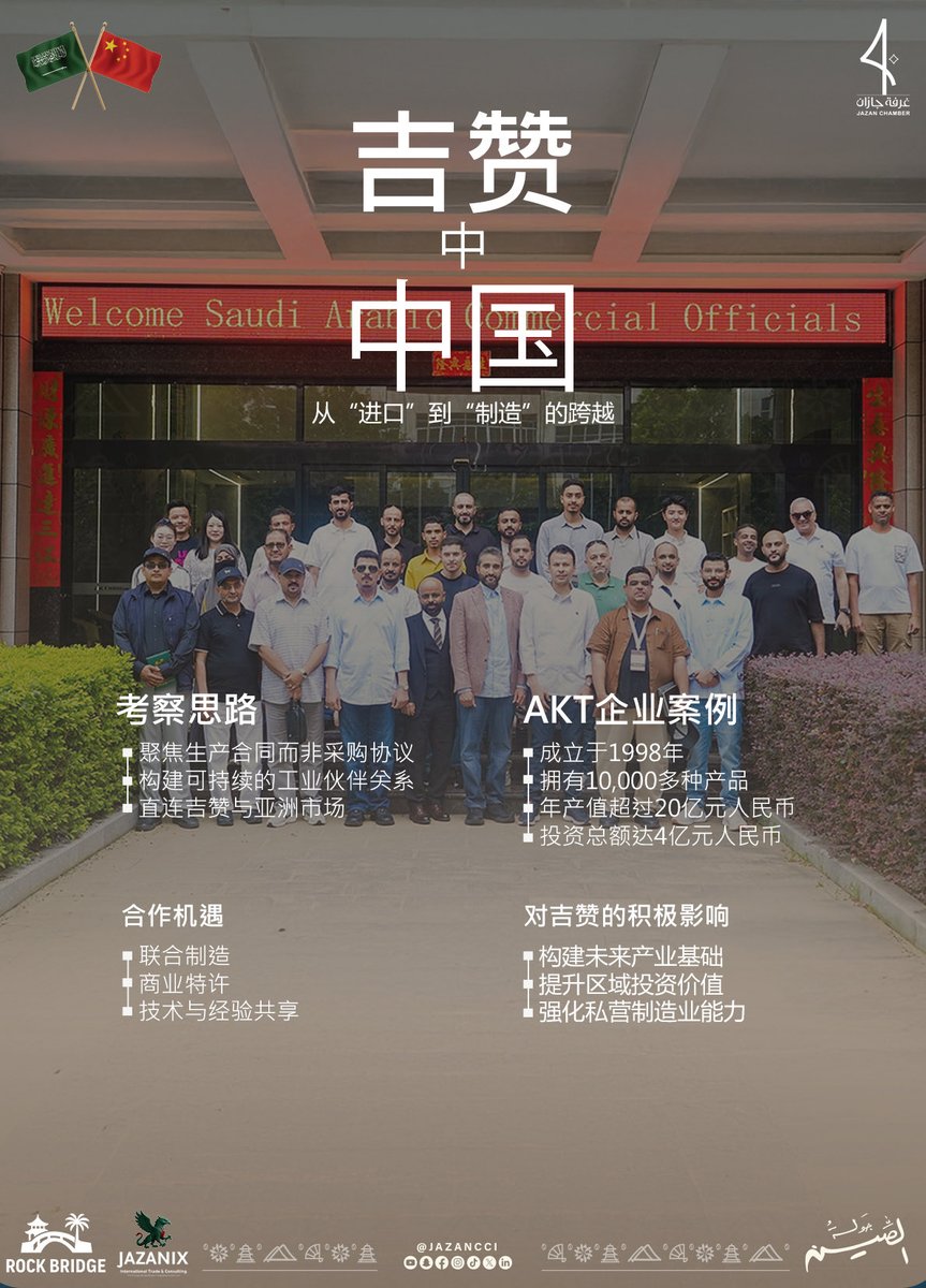 JAZANCCI's tweet photo. “吉赞 中中国从“进口”到“制造”的”

🇸🇦🇨🇳
#中国之行 
#吉赞商会代表团访华 
#吉赞商会 https://t.co/GmVOWA958z
