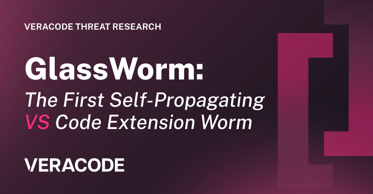 Veracode's tweet image. ⚠️ First self-propagating npm worm spotted: GlassWorm targets VS Code extensions, hides with Unicode, steals creds, and uses blockchain + Google Calendar as C2

This is a major supply chain milestone. Stay ahead with key steps 🛡️

Full breakdown 👉 veracode.com/blog/glassworm…