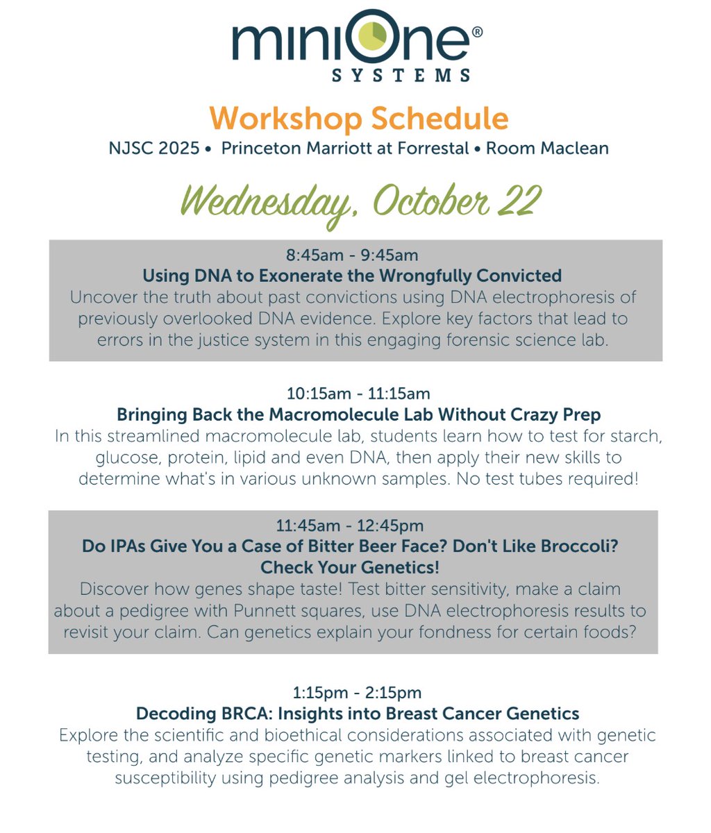 MiniOneSystem's tweet image. We're in Princeton today at #NJSC! Come check out all the great hands-on equipment and labs we have to offer for 2025-26 tomorrow in workshop room Maclean!