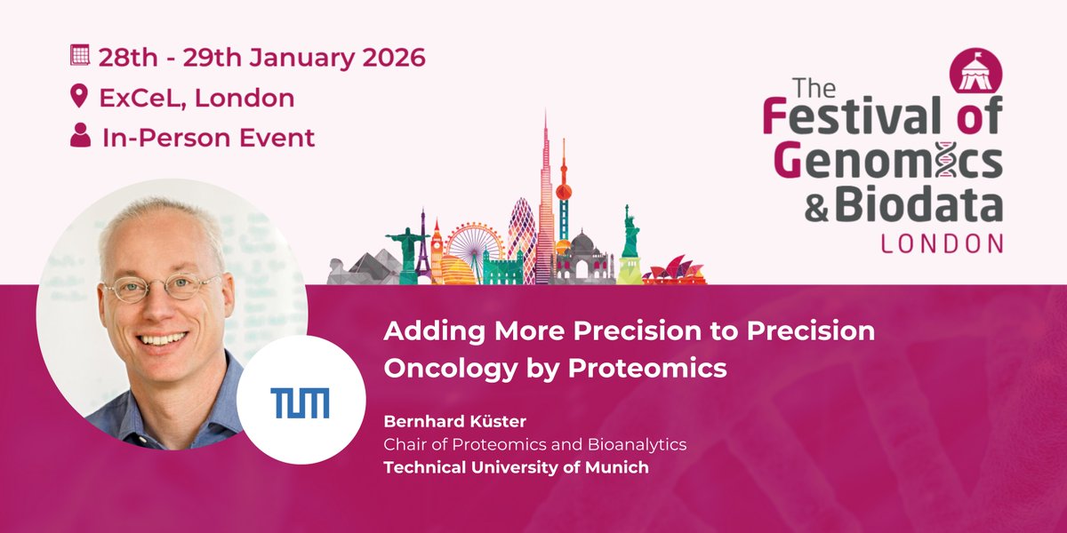 FLGenomics's tweet photo. How can we treat cancer at the level of the #proteome? Find out from Bernhard Küster (Chair of Proteomics and Bioanalytics, Technical University of Munich) at The Festival of Genomics and Biodata! More info: https://t.co/67FylDUkzI #FOG2026 https://t.co/XggAjMY3ZK