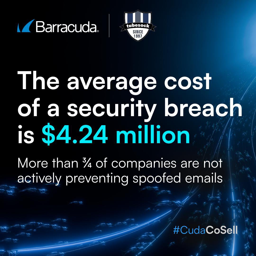 TubesockInc's tweet photo. Don’t wait until a cybersecurity attack strikes to strengthen your defenses. Tubesock and Barracuda can help your business build cyber resilience. Get in touch to get the discussion started. https://t.co/SYR7IIV9MO https://t.co/4sAcB9sWQR